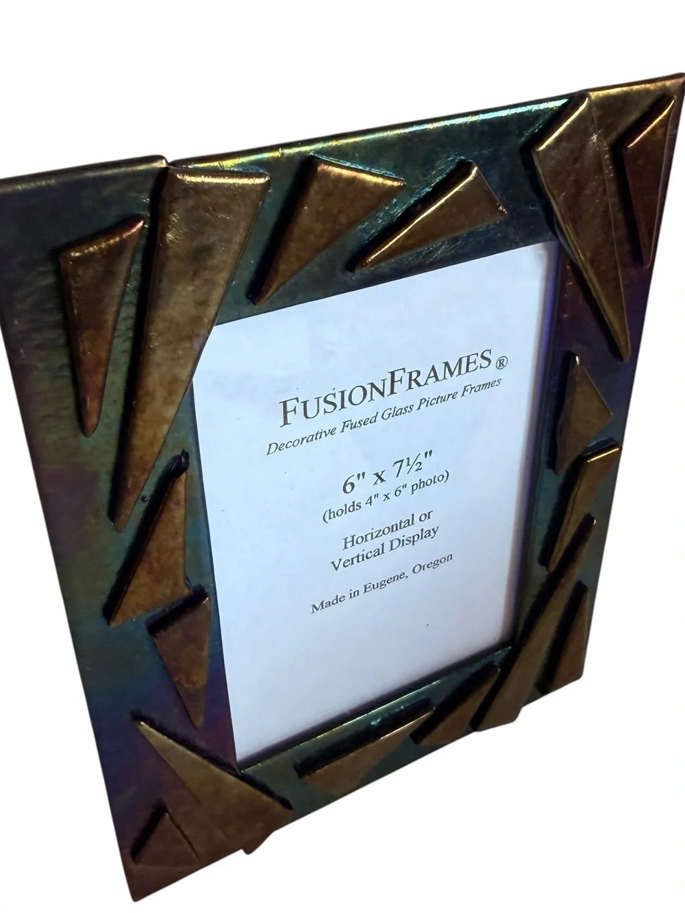 Vintage Fusion Fused Glass Photo Frame